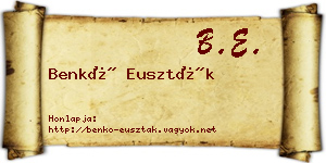 Benkő Euszták névjegykártya